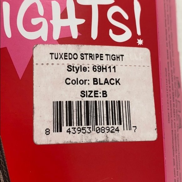 SPANX Black Tights in Tuxedo Stripe with Shaper Size B New with Tags - Picture 3 of 5